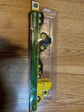John Deere Green Tractor and Yellow Semi Truck Toy Set